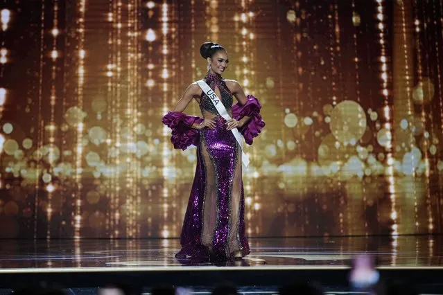 Miss USA R'Bonney Gabriel takes part in the evening gown competition during the preliminary round of the 71st Miss Universe Beauty Pageant, in New Orleans on Wednesday, January 11, 2023. (Photo by Gerald Herbert/AP Photo)