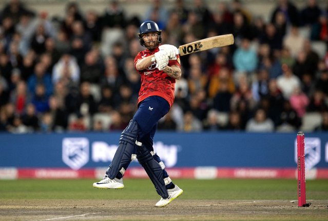 Phil Salt of England batting during his innings of 141 not out during the 2nd Vitality IT20 between England and South Africa at Emirates Old Trafford on September 12, 2025 in Manchester, England. (Photo by Visionhaus/Getty Images)