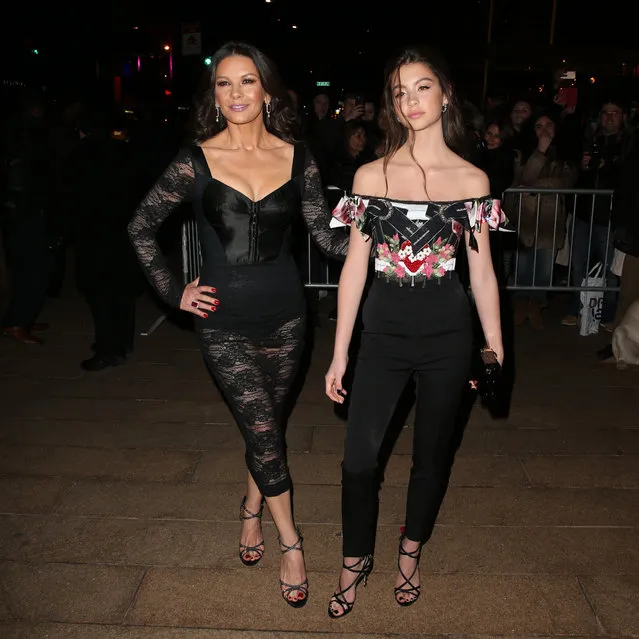 Actress Catherine Zeta-Jones and her daughter Carys Zeta Douglas steal the show at Dolce & Gabbana Alta Moda Collection 2018 at Metropolitan Opera House at Lincoln Center in New York City, New York on April 8, 2018. (Photo by Christopher Peterson/Splash News and Pictures)