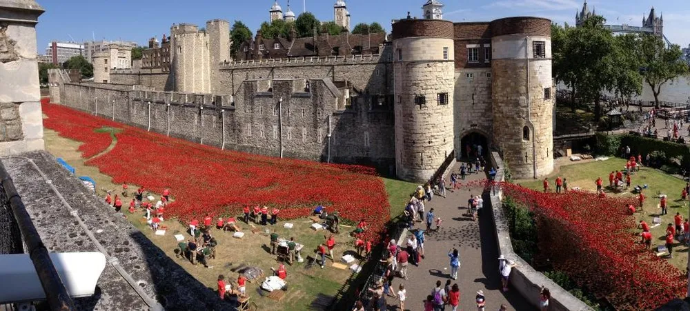 Ceramic Poppies Surround the Tower of London