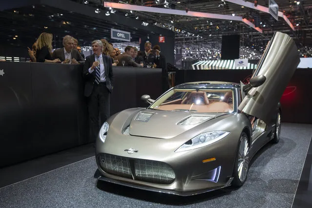 The New Spyker C8 Preliator is shown during the press day at t86th International Motor Show in Geneva, Switzerland, Tuesday, March 1, 2016. (Photo by Martial Trezzini/Keystone via AP Photo)