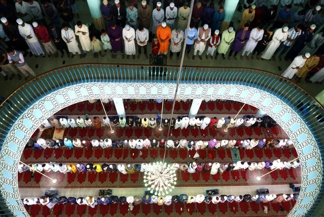 Thousands of Muslims perform the Jumma prayer on December 29, 2023. The Baitul Mukarram Mosque is the national mosque of Bangladesh. Friday is a holy day for Muslims where they come together to pray in the mosque. (Photo by Syed Mahabubul Kader/Solent News/Rex Features/Shutterstock)