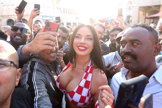 The World Cup's sеxiest fan Ivana Knoll has been swamped by football supporters asking for selfies in the center of Doha during the filming of the show “Shoot for love” in Souq Waqif, Doha, on December 11, 2022. (Photo by Goran Stanzl/PIXSELL/Splash News and Pictures)
