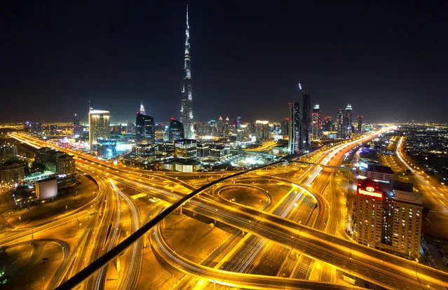 Dubai from the top of a building. (Photo by Alexander Remnev/Caters News)