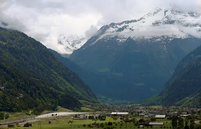 A general view shows the northern gates (L) of the NEAT Gotthard Base Tunnel near the town of Erstfeld, Switzerland May 31, 2016. (Photo by Arnd Wiegmann/Reuters)