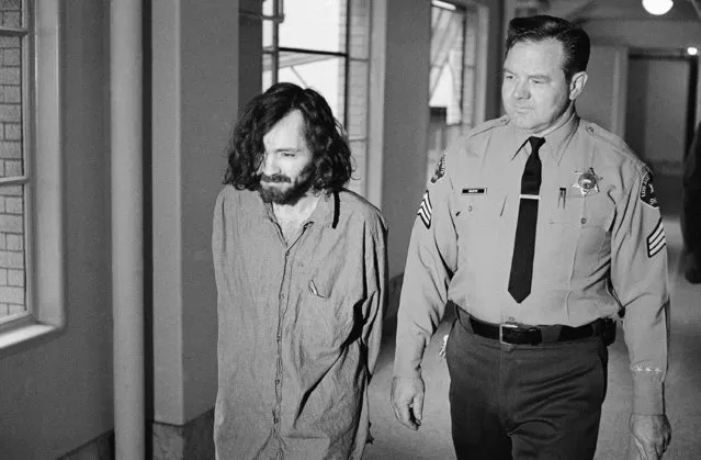 Charles Manson is shown going to court, August 18, 1970. (Photo by George Brich/AP Photo)