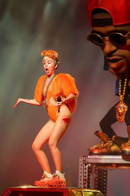 Miley Cyrus performs her Bangerz Tour live at Perth Arena on October 23, 2014 in Perth, Australia. (Photo by Paul Kane/Getty Images)