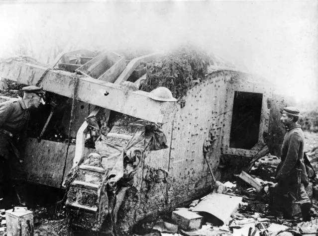 A British tank was captured by German troops on the battlefield near Albert (Somme), France, in 1916. (Photo by Berliner Verlag/Archiv)