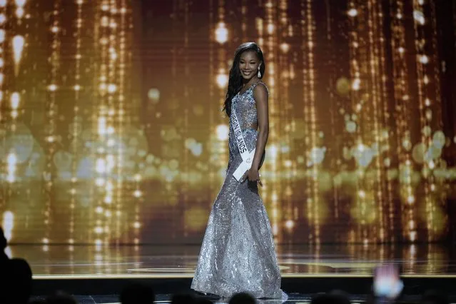 Miss British Virgin Islands Lia Claxton competes in the evening gown competition during the preliminary round of the 71st Miss Universe Beauty Pageant in New Orleans, Wednesday, January 11, 2023. (Photo by Gerald Herbert/AP Photo)