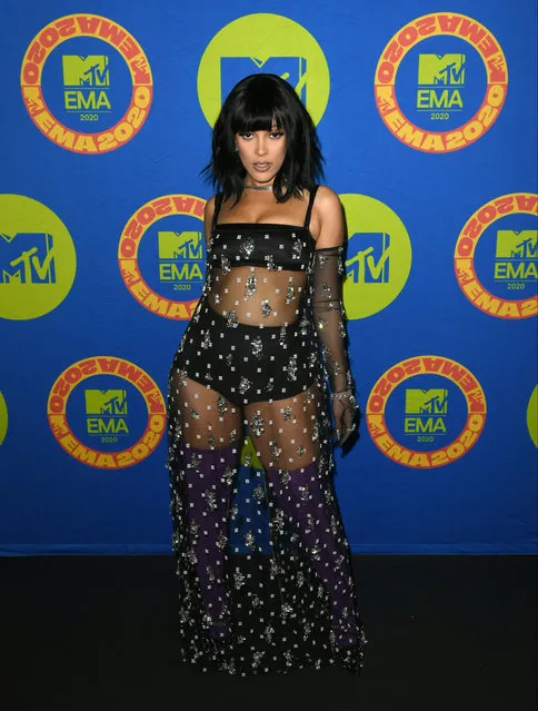 In this image released on November 08, Doja Cat poses ahead of the MTV EMA's 2020 on November 01, 2020 in Los Angeles, California. The MTV EMA's aired on November 08, 2020. (Photo by Kevin Winter/Getty Images for MTV)