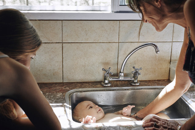 Jules in the Sink by Sophie Ebrard – shortlisted image. From the series Finca la Prospera, shot on the outskirts of Buenos Aires, of a family she met a decade ago. Ebrand says: ‘I wish I could spend more time with them. Days seem to be longer, time spent with one another are of better quality. There’s no rushing around. There’s this tranquillity of life that comes with long summer days’. (Photo by Sophie Ebrard/Taylor Wessing Portrait Prize 2015)