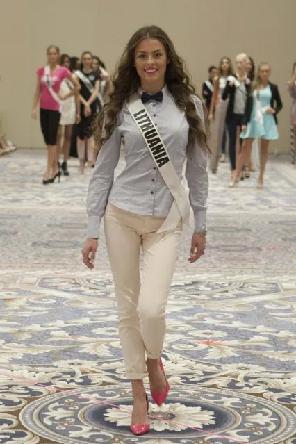 Miss Lithuania 2014 Patricija Belousova rehearses during the 63rd annual Miss Universe Pageant in Miami, Florida in this January 15, 2015 handout photo. (Photo by Reuters/Miss Universe Organization)