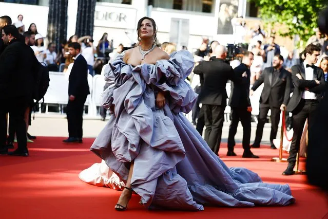 American model Ashley Graham arrives for the screening of the film “Club Zero” during the 76th edition of the Cannes Film Festival in Cannes, southern France, on May 22, 2023. (Photo by Sarah Meyssonnier/Reuters)
