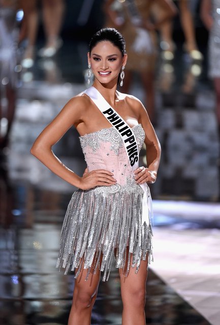 Top 15 contestant Miss Philippines 2015, Pia Alonzo Wurtzbach, walks onstage during the 2015 Miss Universe Pageant at The Axis at Planet Hollywood Resort & Casino on December 20, 2015 in Las Vegas, Nevada. (Photo by Ethan Miller/Getty Images)