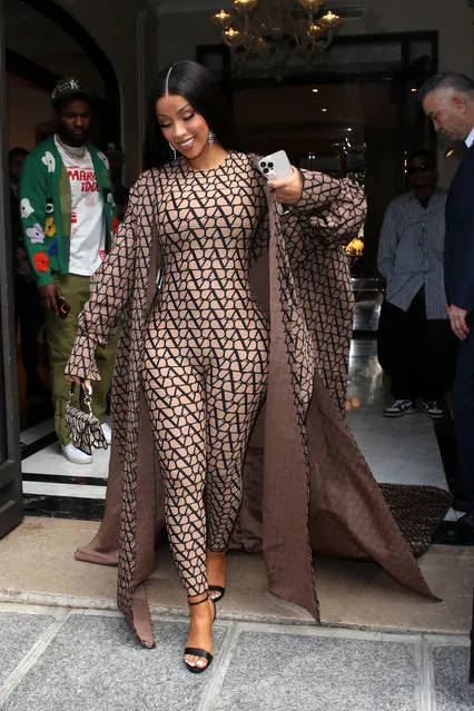American rapper Cardi B going shopping at Hermes in Paris on 04 Jul 2023. (Photo by LTD/The Mega Agency)