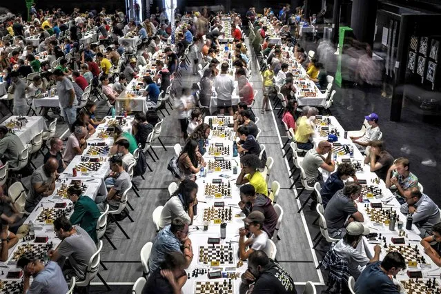 People compete in the 96th French chess championship on August 25, 2023 in L’Alpe d’Huez. (Photo by Jeff Pachoud/AFP Photo)