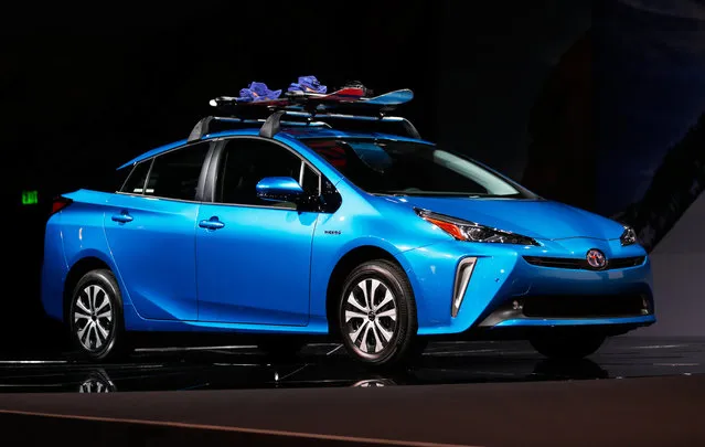 The 2019 Toyota Prius all-wheel drive is introduced during a Toyota press conference at the Los Angeles Auto Show in Los Angeles on November 28, 2018. (Photo by Mike Blake/Reuters)