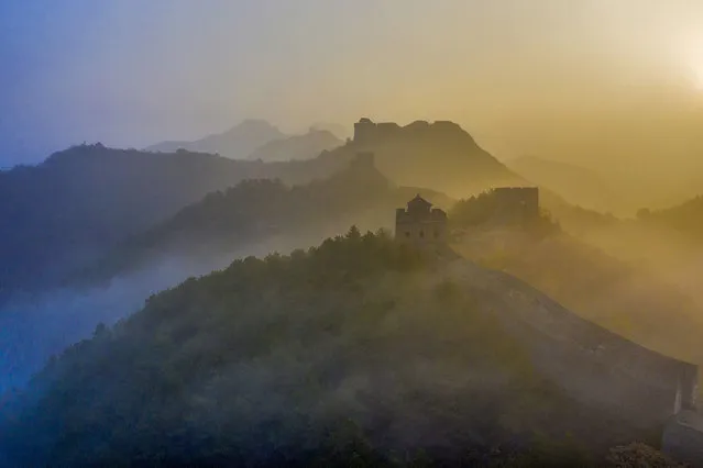 Sunrise over the Jinshanling Great Wall in Chengde city, Hebei province, China, Nov 1, 2023. (Photo credit should read CFOTO/Future Publishing via Getty Images)
