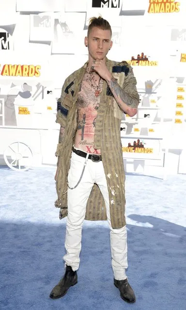 Rapper Machine Gun Kelly arrives at the 2015 MTV Movie Awards in Los Angeles, California April 12, 2015. (Photo by Phil McCarten/Reuters)