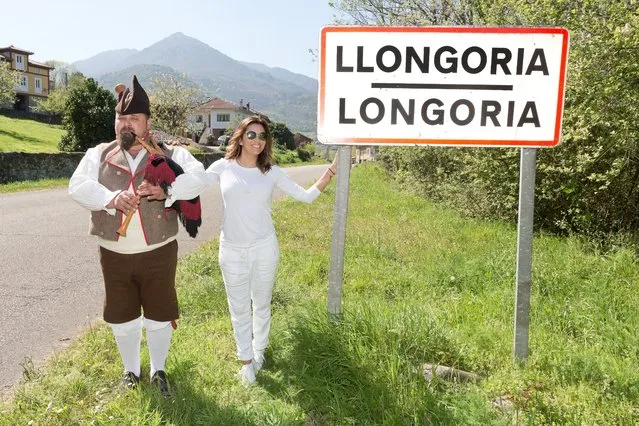 Eva Longoria is seen on April 7, 2017 in Longoria, Spain. The village of Eva Longoria's ancestors. (Photo by Europa Press/Europa Press via Getty Images)