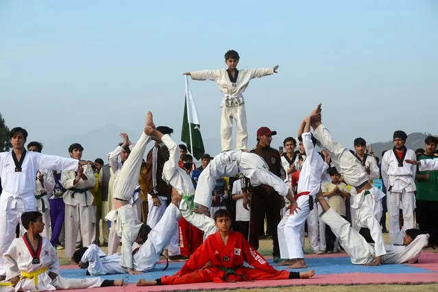 Pakistan Sports Festival 2022 is started in Bajaur District of Khyber Pakhtunkhwa on February 5, 2022. More than 500 teams from all tehsils of Bajaur district are participating in the sports festival, including cricket, football, volleyball and basketball. The inaugural function was held in Bajaur. The sports festival was attended by athletes, officials, district administration and security forces and a large number of locals and other guests from various walks of life. The teams participating in the sports festival marched in the opening ceremony. The Pakistan Sports Festival will be jointly played in Bajaur, Mohmand and Khyber till March 23. (Photo by Hussain Ali/Anadolu Agency via Getty Images)