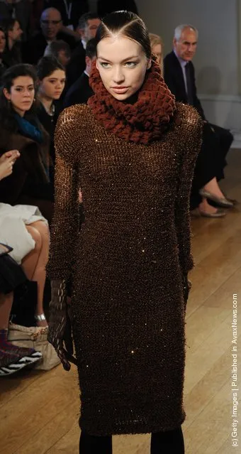 A model walks the runway during the Craig Lawrence show at London Fashion Week Autumn/Winter 2012