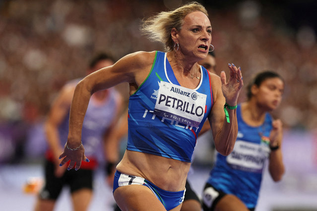 Valentina Petrillo of Italy in action during heat 3 of women's 200m T12 semi-finals on September 6, 2024. (Photo by Umit Bektas/Reuters)