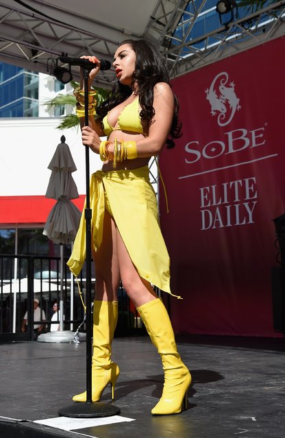 Singer/songwriter Charli XCX performs during the SoBe 21st birthday party with Charli XCX and Tinashe presented by Elite Daily at Foxtail Pool at SLS Las Vegas on September 3, 2016 in Las Vegas, Nevada. (Photo by Ethan Miller/Getty Images for Elite Daily/Daily Mail )