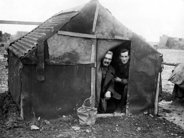 First World War British soldiers in their “home” on the Somme, 1916. (Photo by Topham Picturepoint)