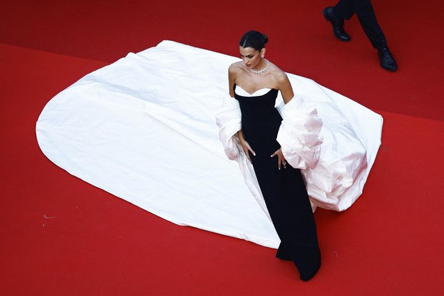 Spanish model Marta Lozano arrives for the screening of the film “Club Zero” during the 76th edition of the Cannes Film Festival in Cannes, southern France, on May 22, 2023. (Photo by Eric Gaillard/Reuters)