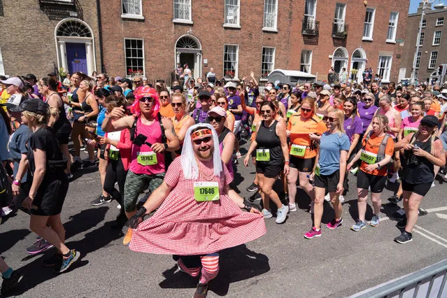 Participants make their way to the start line for the VHI Women’s Mini Marathon in Dublin, Ireland on Sunday, June 4, 2023. (Photo by Barry Cronin for The Irish Times)