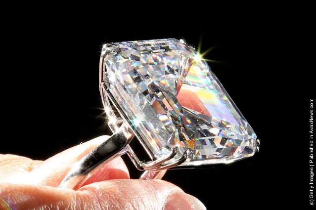 A rare 52.82-carat white diamond ring