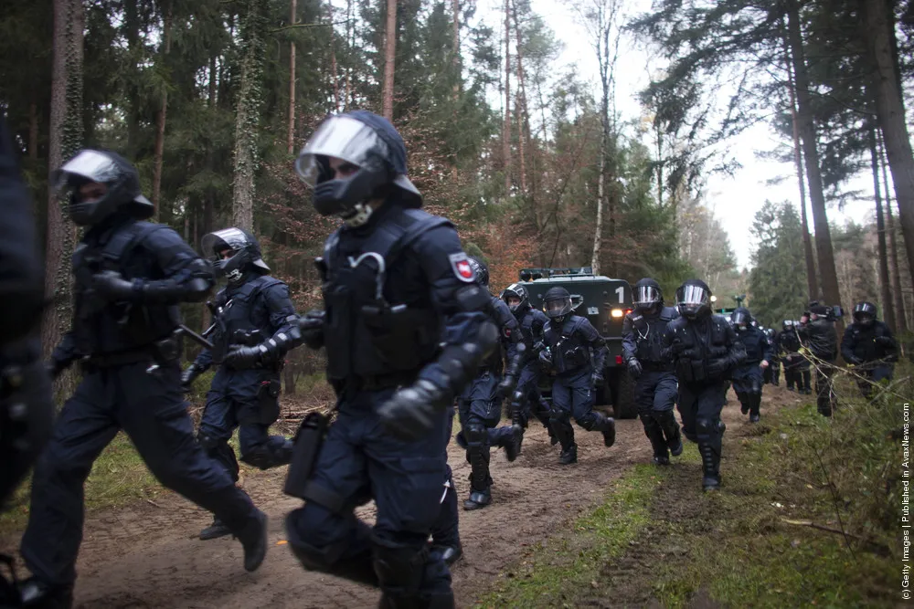Demonstrators Protest Castor Nuclear Waste Transport