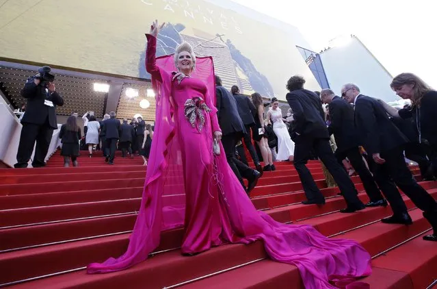 TV personality Elena Lenina poses on the red carpet as she arrives for the screening of the film “Money Monster” out of competition during the 69th Cannes Film Festival in Cannes, France, May 12, 2016. (Photo by Jean-Paul Pelissier/Reuters)