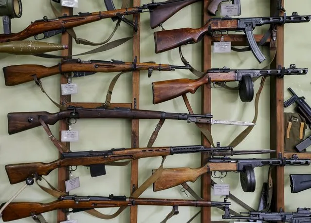 Weapons are seen at an exhibition at a Phaeton museum in Zaporizhia, Ukraine, August 11, 2015. (Photo by Gleb Garanich/Reuters)