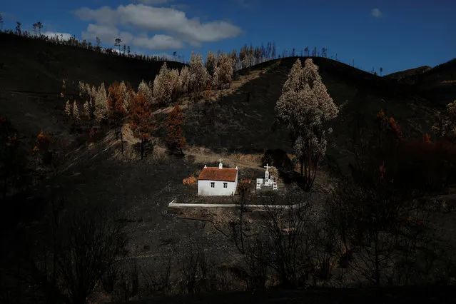 A shrine is seen after a forest fire near the village of Serta, Portugal, September 9, 2017. (Photo by Rafael Marchante/Reuters)