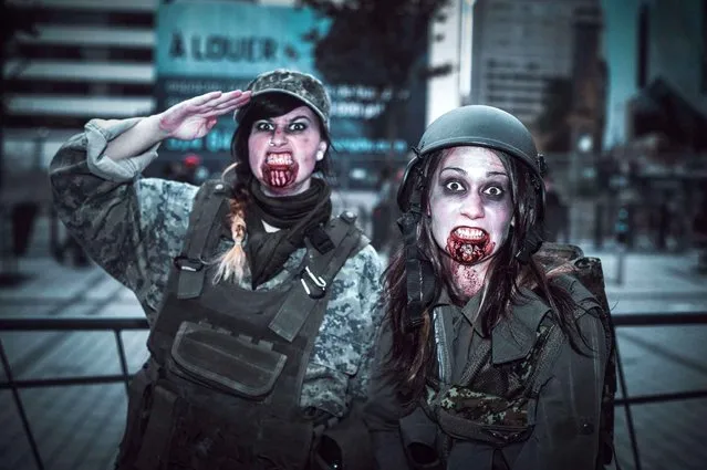Zombie Walk in Montreal, Canada, on October 19, 2014. (Photo by Philippe Nguyen/NEWSCOM/SIPA Press)