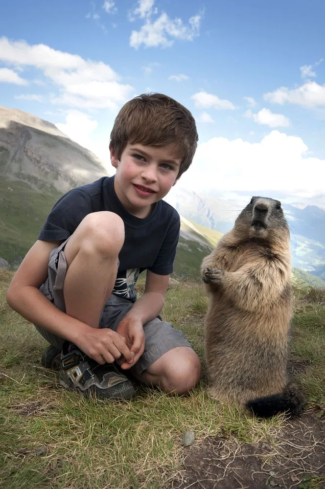 Austrian Boy and Marmots