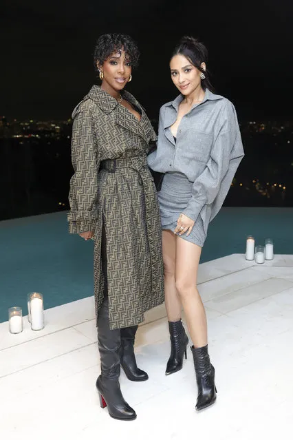 (L-R) American singer, actress, and television personality Kelly Rowland and Canadian actress and model Shay Mitchell attend the Shani Darden Triple Acid Signature Peel Launch Dinner on January 19, 2023 in Beverly Hills, California. (Photo by Stefanie Keenan/Getty Images for Shani Darden)