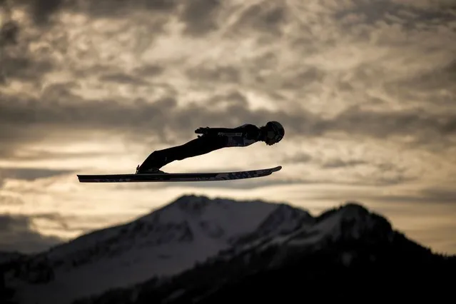 Ryoyu Kobayashi of Japan in action during a trial round for the first stage of the 71st Four Hills Ski Jumping Tournament in Oberstdorf, Germany, 28 December 2022. (Photo by Christian Bruna/EPA/EFE/Rex Features/Shutterstock)