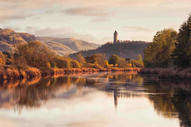 Wallace monument from the banks of the Forth, Stirlingshire. Historic Britain special award winner. “The Wallace monument taken from the backs of the River Forth on a calm autumn morning. I had been to this location on many previous occasions to take a sunrise image and again on this morning I thought I was going to be disappointed. Although the sunrise was underwhelming, something made me wait for an extra few hours to see what would happen with the light”. (Photo by Graham MacKay/UK Landscape Photographer of the Year 2020)