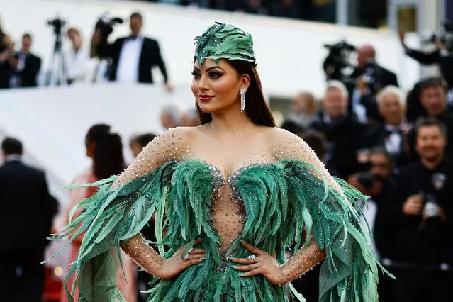 Indian actress Urvashi Rautela arrives for the screening of the film “Club Zero” during the 76th edition of the Cannes Film Festival in Cannes, southern France, on May 22, 2023. (Photo by Sarah Meyssonnier/Reuters)
