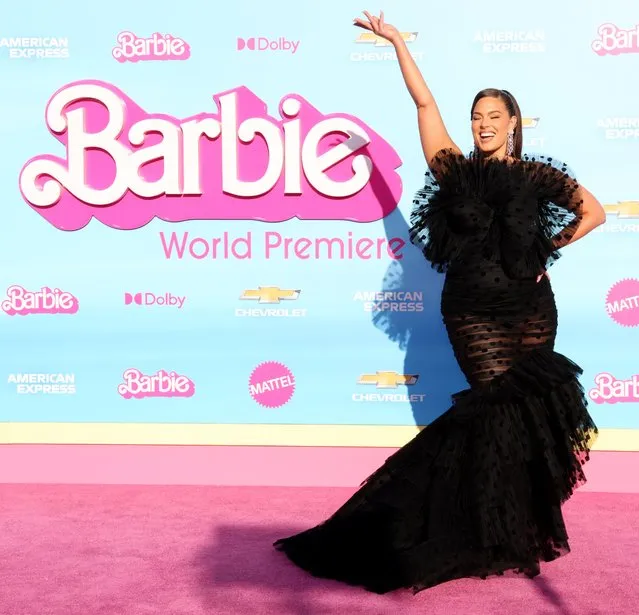 American plus-sized model and television presenter Ashley Graham arrives at the premiere of “Barbie” on Sunday, July 9, 2023, at The Shrine Auditorium in Los Angeles. (Photo by Chelsea Lauren/Rex Features/Shutterstock)