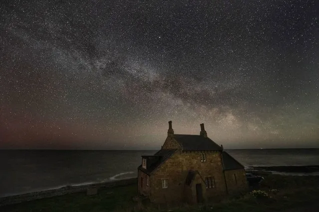 The Bathing House in Howick a small cottage that sits on the Northumberland coastline, United Kingdom under the Milky Way on Thursday, April 20, 2023. (Photo by Owen Humphreys/PA Images via Getty Images)
