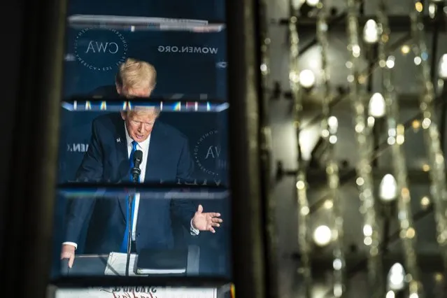 Former President Donald Trump speaks at the Concerned Women for America Summit held at the Capitol Hilton on Friday, Sept 15, 2023, in Washington, DC. (Photo by Jabin Botsford/The Washington Post)