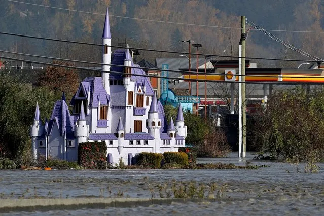 Castle Fun park remains flooded days after rainstorms lashed the western Canadian province of British Columbia, triggering landslides and floods, and shutting highways, in Abbotsford, British Columbia, Canada on November 17, 2021. (Photo by Jennifer Gauthier/Reuters)