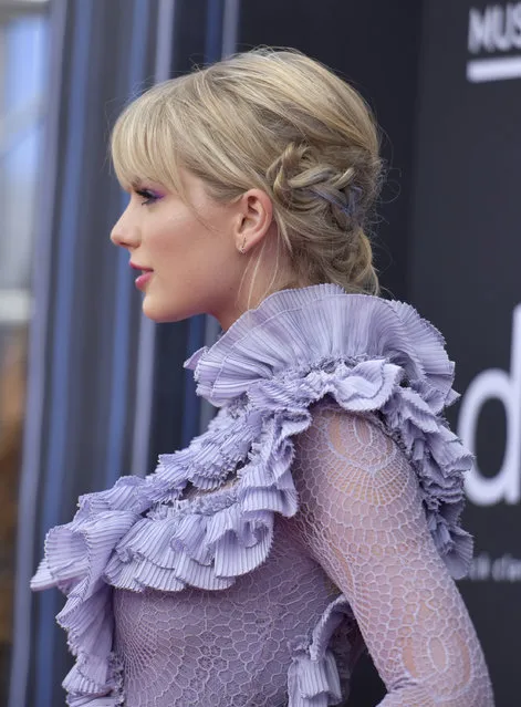 Taylor Swift arrives at the Billboard Music Awards on Wednesday, May 1, 2019, at the MGM Grand Garden Arena in Las Vegas. (Photo by Richard Shotwell/Invision/AP Photo)