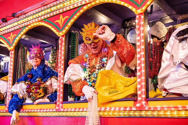 The 2022 Krewe of Orpheus parade takes place on February 28, 2022 in New Orleans, Louisiana. 2021 Mardi Gras activities were cancelled in an effort to prevent the spread of COVID-19. (Photo by Erika Goldring/Getty Images)
