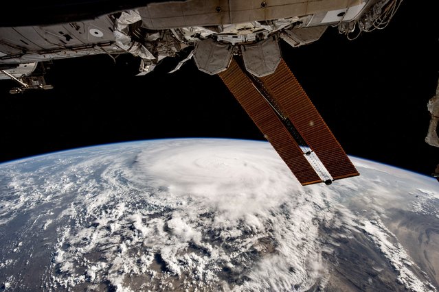 The view of Cyclone Biparjoy forming in the Arabian Sea as seen from the International Space Station on June 16, 2023. (Photo by Sultan AlNeyadi via ISS/NASA)