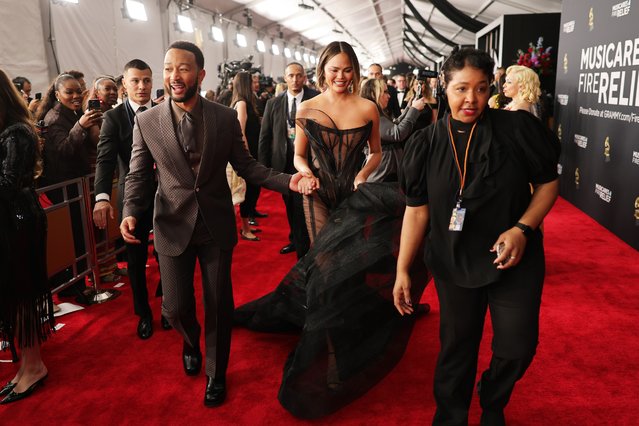 John Legend and Chrissy Teigen attend the 67th Annual GRAMMY Awards on February 02, 2025 in Los Angeles, California. (Photo by Neilson Barnard/Getty Images for The Recording Academy)